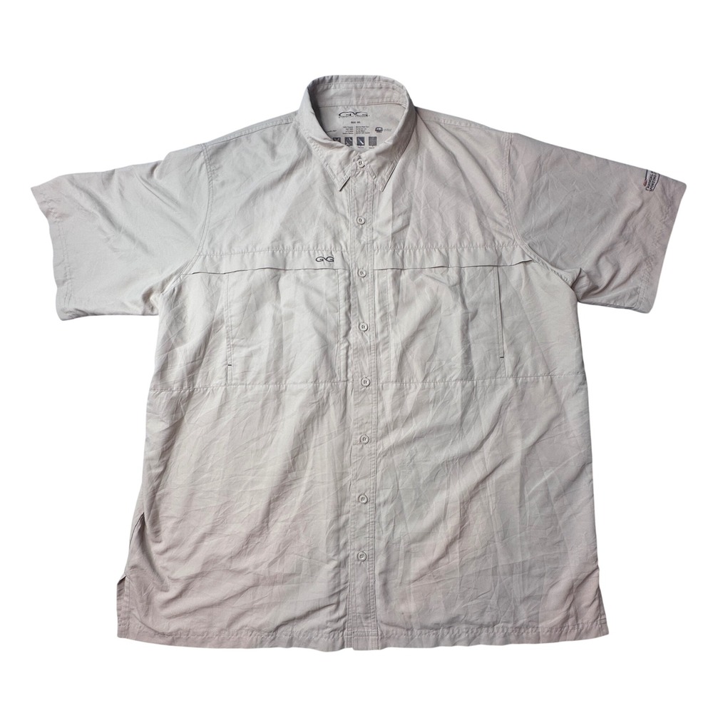 GameGuard Fishing Shirt Men 3XL Tan United Rentals Sporting Clays UPF 30+ Vented